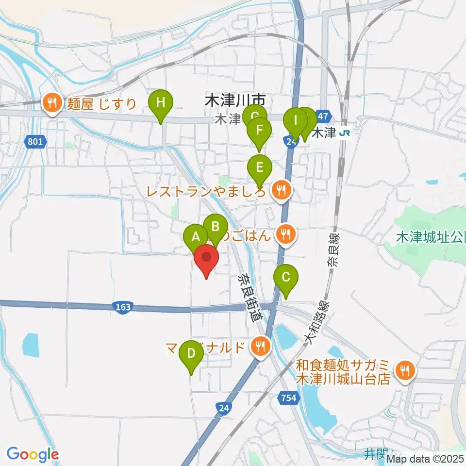 木津川市中央交流会館（いずみホール）周辺の駐車場・コインパーキング一覧地図