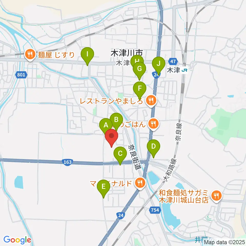 木津川市中央交流会館（いずみホール）周辺の駐車場・コインパーキング一覧地図