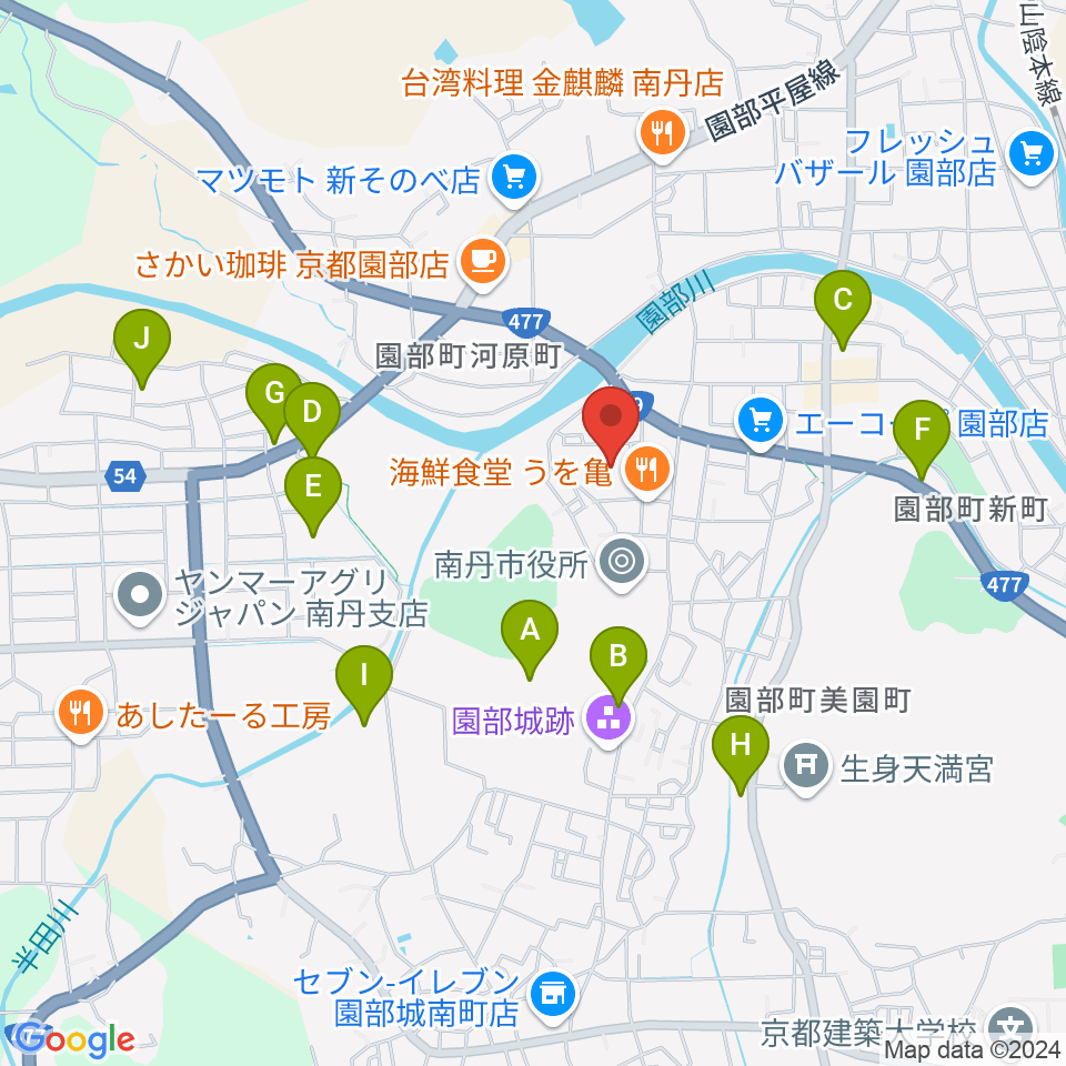 南丹市園部文化会館アスエルそのべ周辺の駐車場・コインパーキング一覧地図