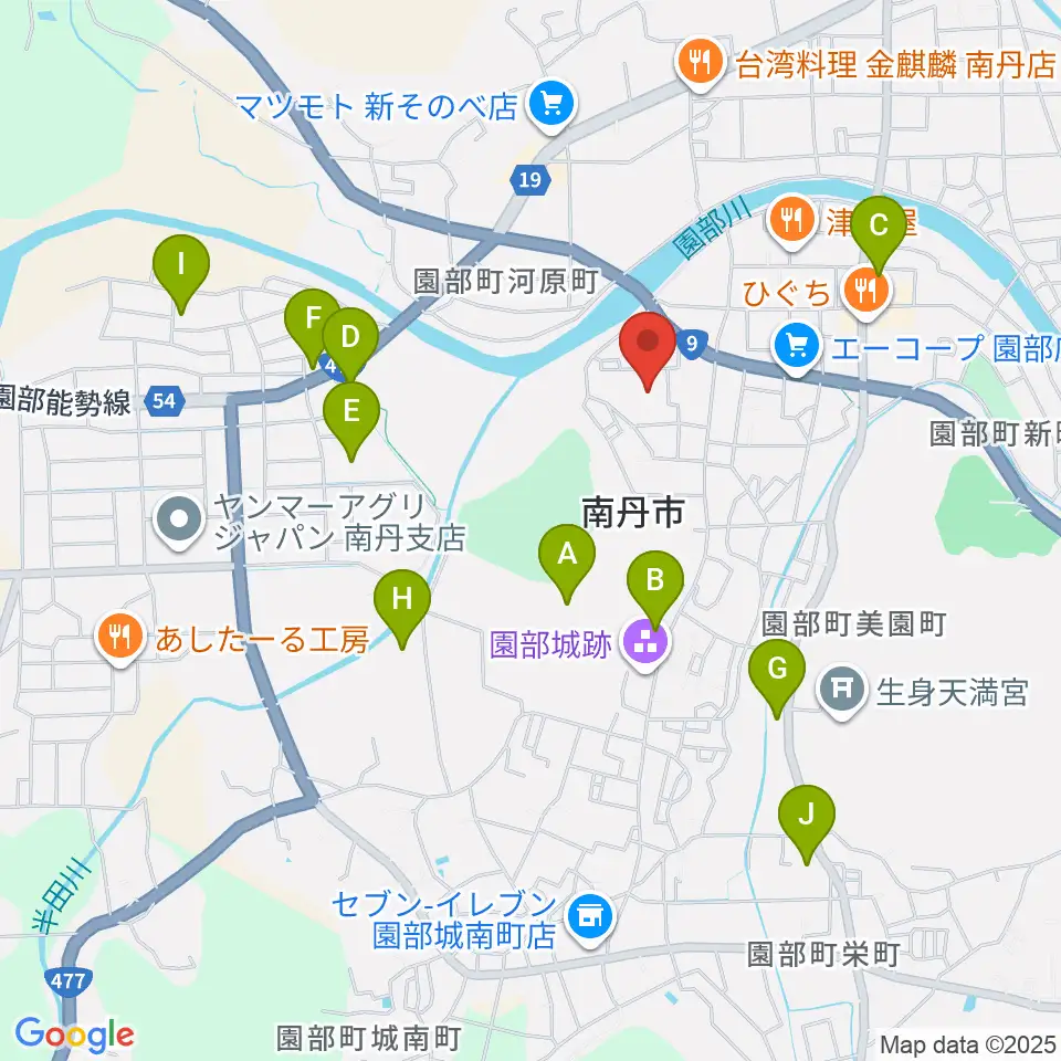 南丹市園部文化会館アスエルそのべ周辺の駐車場・コインパーキング一覧地図
