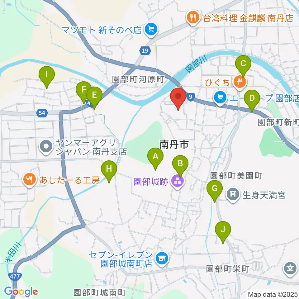 南丹市園部文化会館アスエルそのべ周辺の駐車場・コインパーキング一覧地図