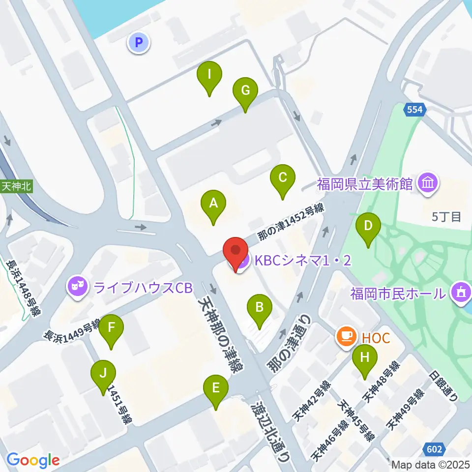 KBCシネマ1･2周辺の駐車場・コインパーキング一覧地図