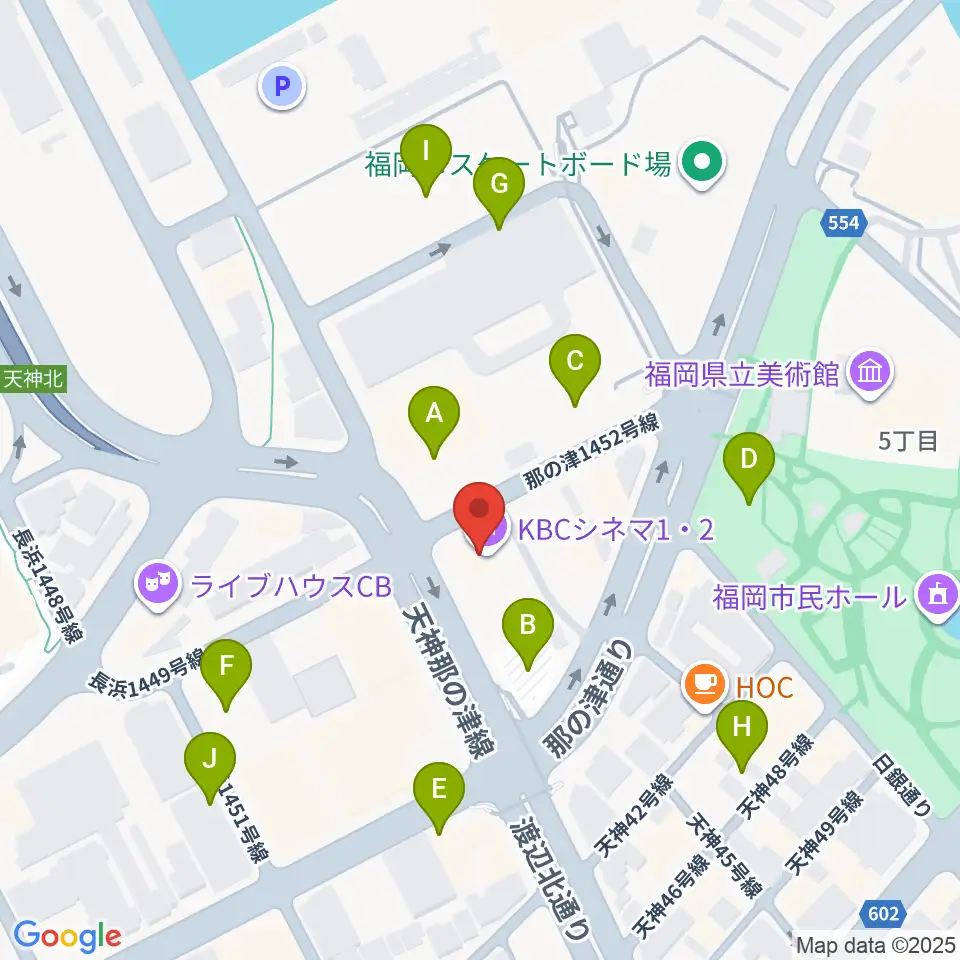 KBCシネマ1･2周辺の駐車場・コインパーキング一覧地図