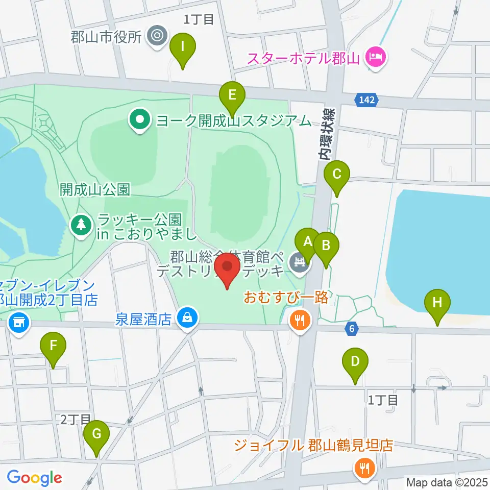 郡山しんきん開成山プール周辺の駐車場・コインパーキング一覧地図