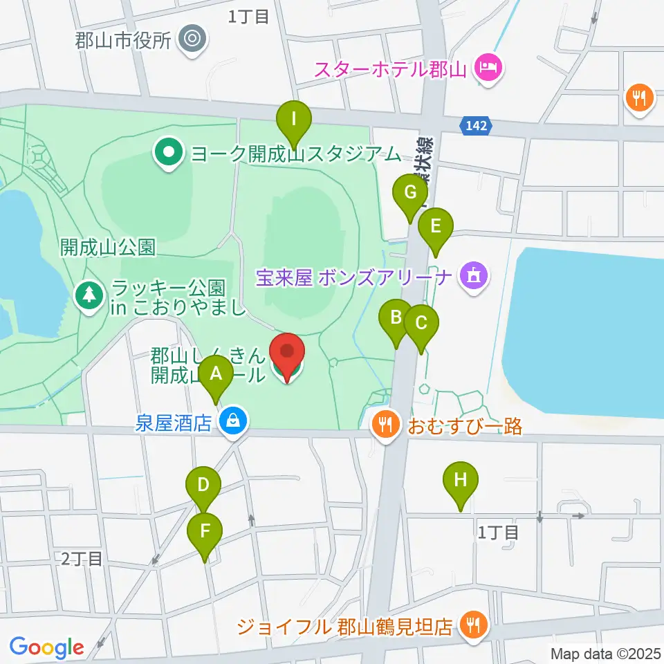 郡山しんきん開成山プール周辺の駐車場・コインパーキング一覧地図