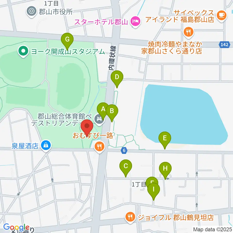 ミューカルがくと館周辺の駐車場・コインパーキング一覧地図