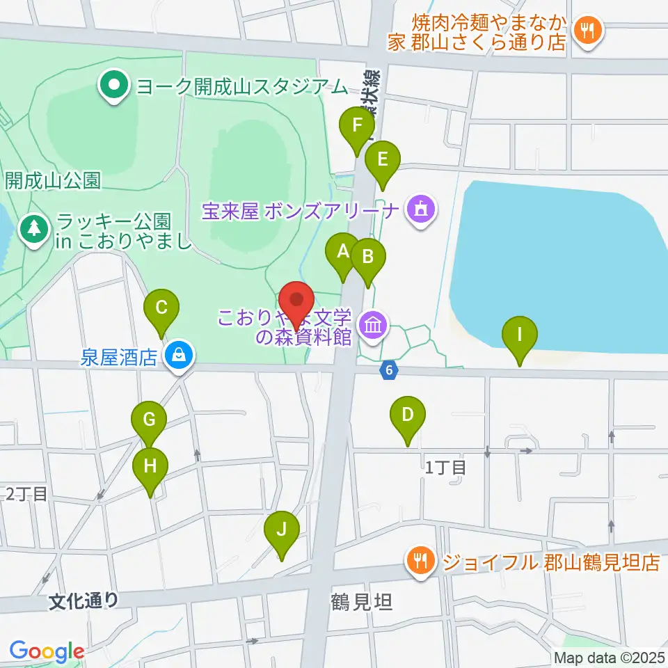 ミューカルがくと館周辺の駐車場・コインパーキング一覧地図