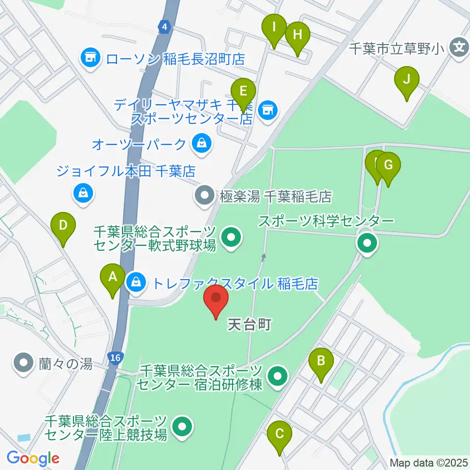 千葉県総合スポーツセンター第2陸上競技場周辺の駐車場・コインパーキング一覧地図