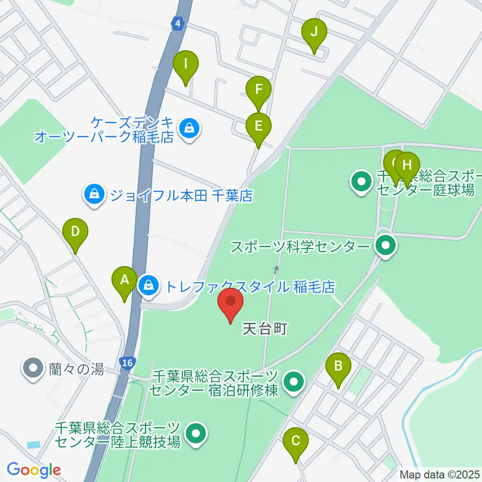 千葉県総合スポーツセンター第2陸上競技場周辺の駐車場・コインパーキング一覧地図