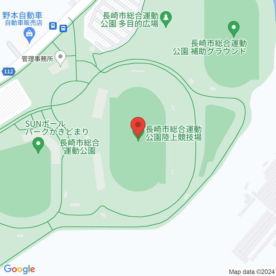 長崎市総合運動公園陸上競技場周辺の駐車場・コインパーキング一覧地図