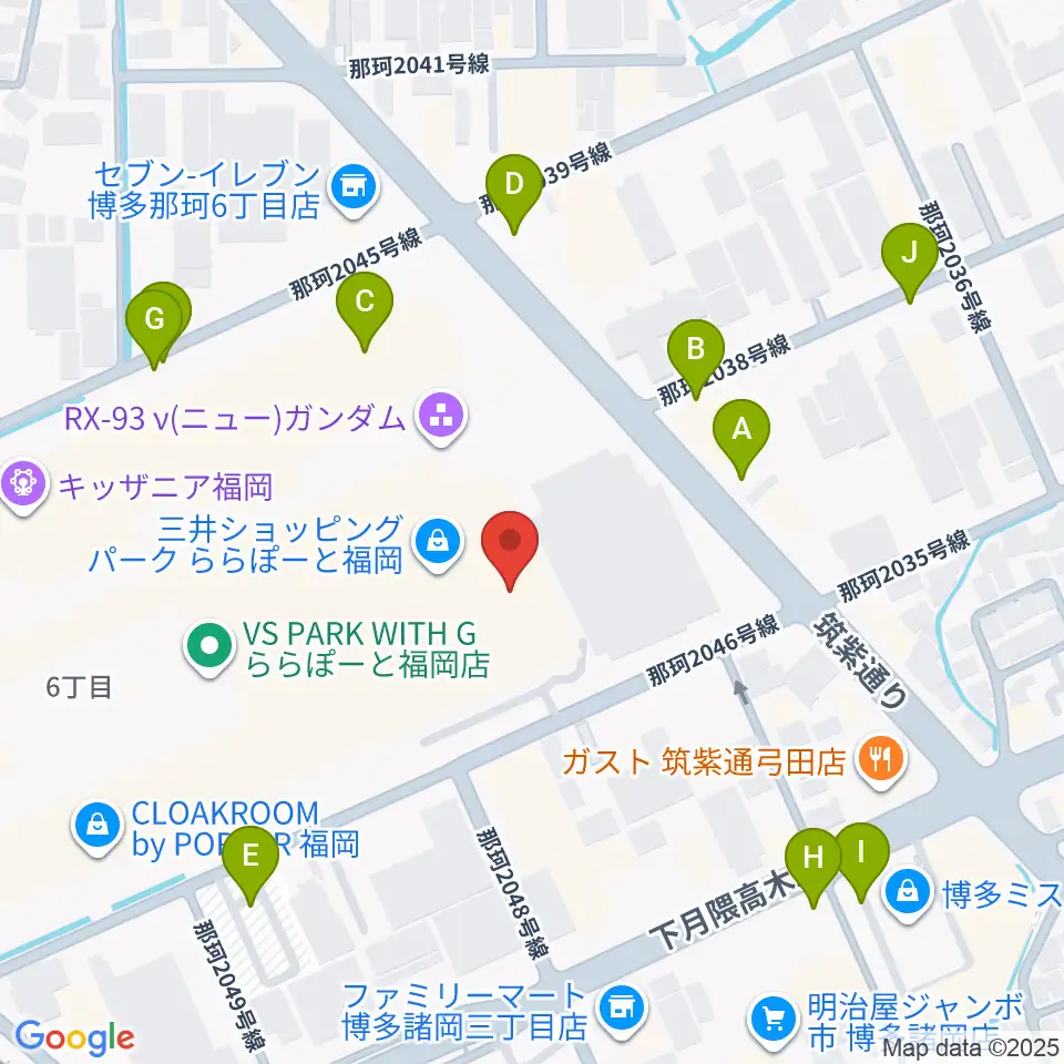 TOHOシネマズららぽーと福岡周辺の駐車場・コインパーキング一覧地図