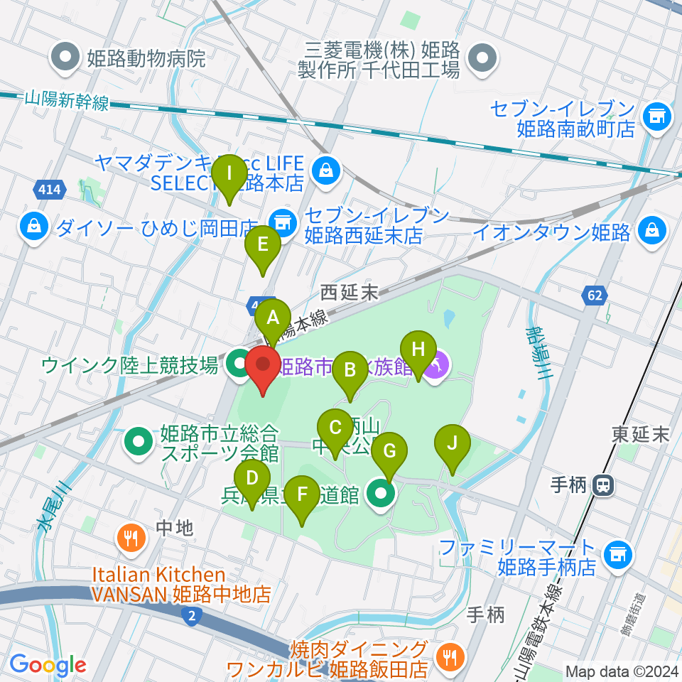 ウインク陸上競技場周辺の駐車場・コインパーキング一覧地図