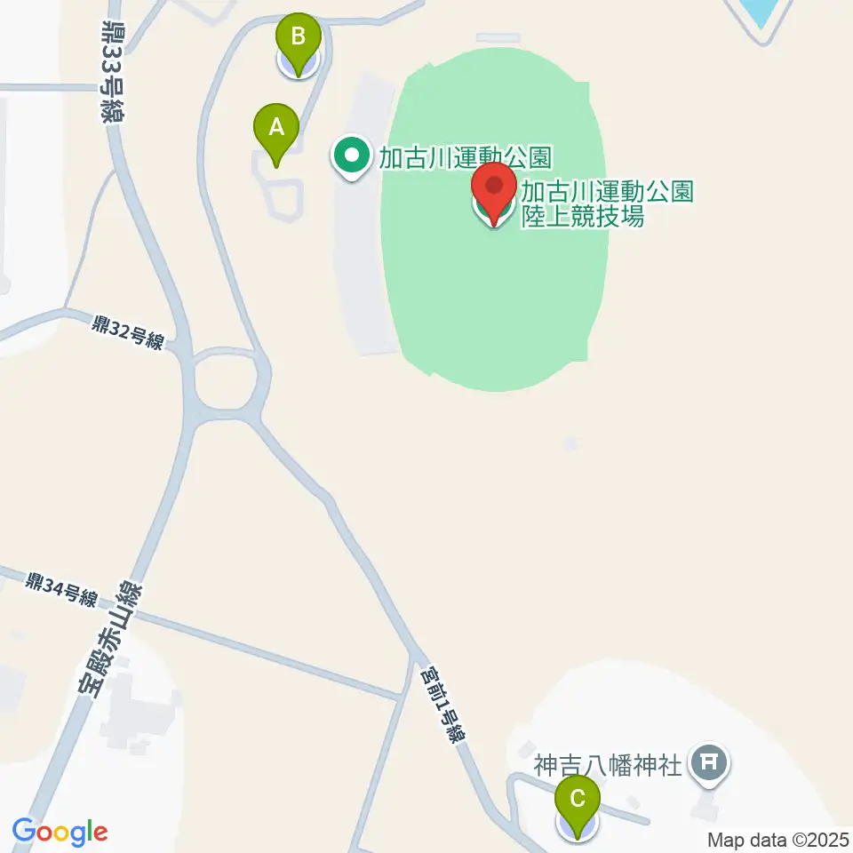 SHOWAグループ陸上競技場周辺の駐車場・コインパーキング一覧地図