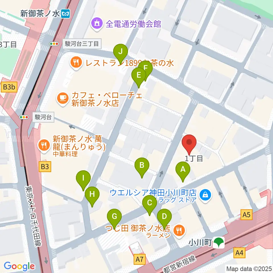 宮地楽器神田お茶の水ホール周辺の駐車場・コインパーキング一覧地図