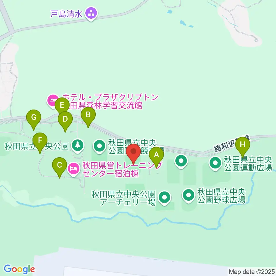 秋田県立中央公園補助陸上競技場周辺の駐車場・コインパーキング一覧地図