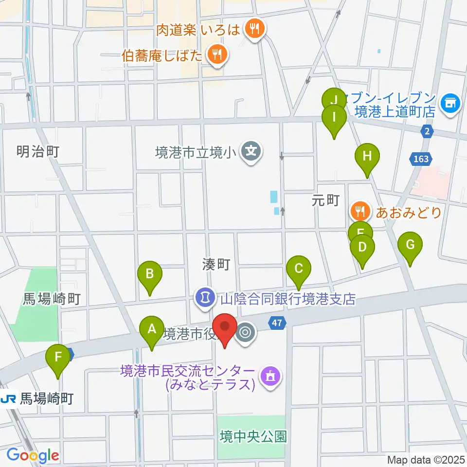 みなとテラス 境港市民交流センター周辺の駐車場・コインパーキング一覧地図