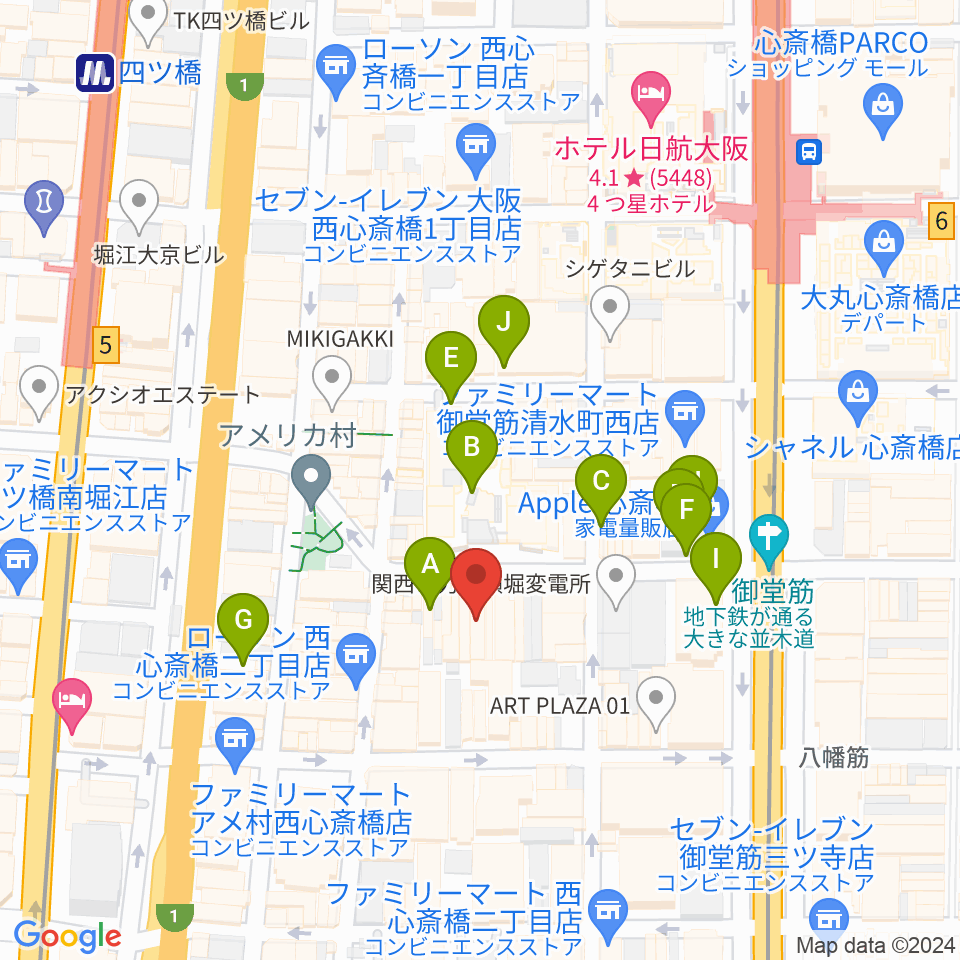 スタジオマックス アメ村店周辺の駐車場・コインパーキング一覧地図