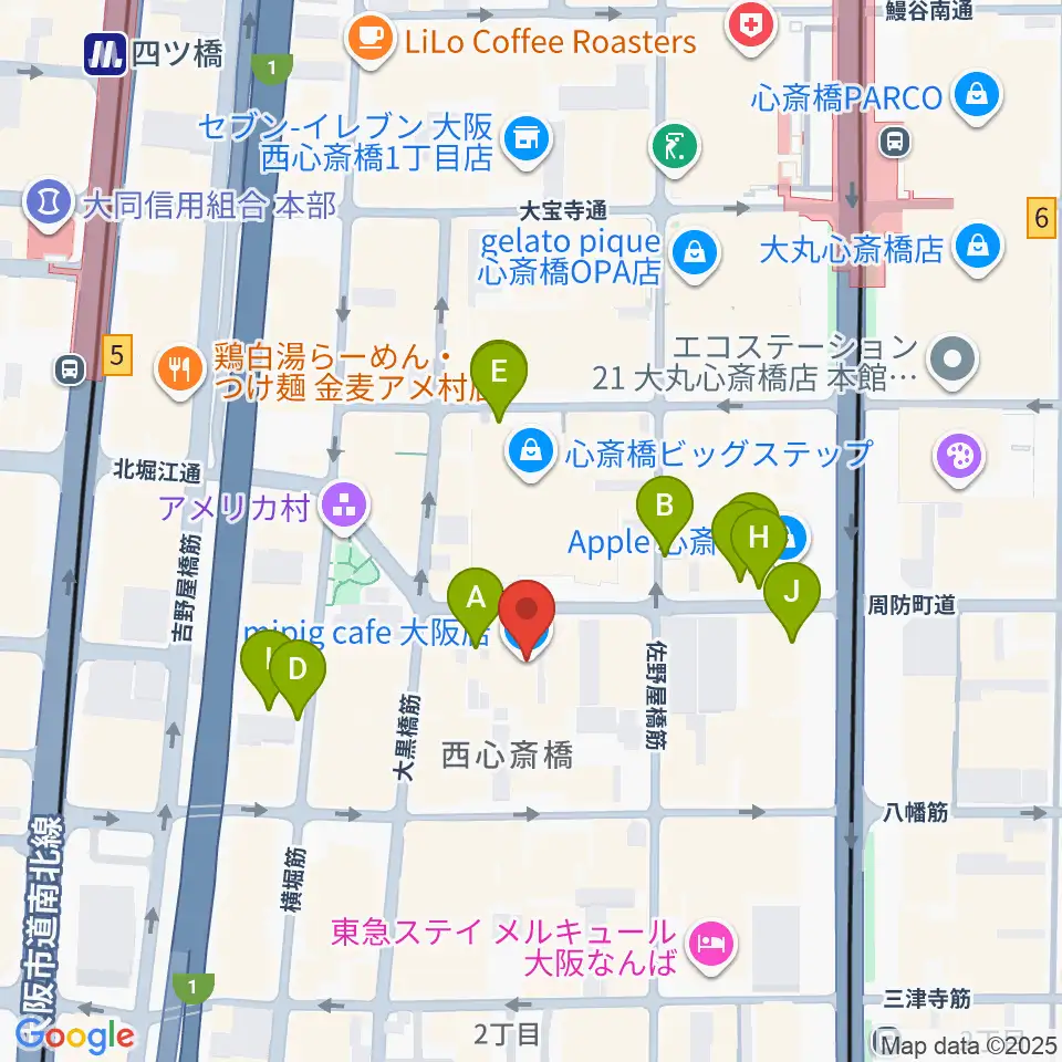 スタジオマックス アメ村店周辺の駐車場・コインパーキング一覧地図