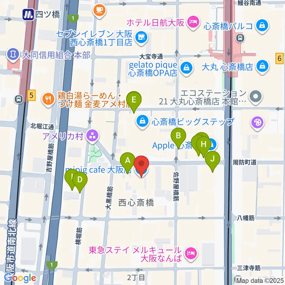 スタジオマックス アメ村店周辺の駐車場・コインパーキング一覧地図
