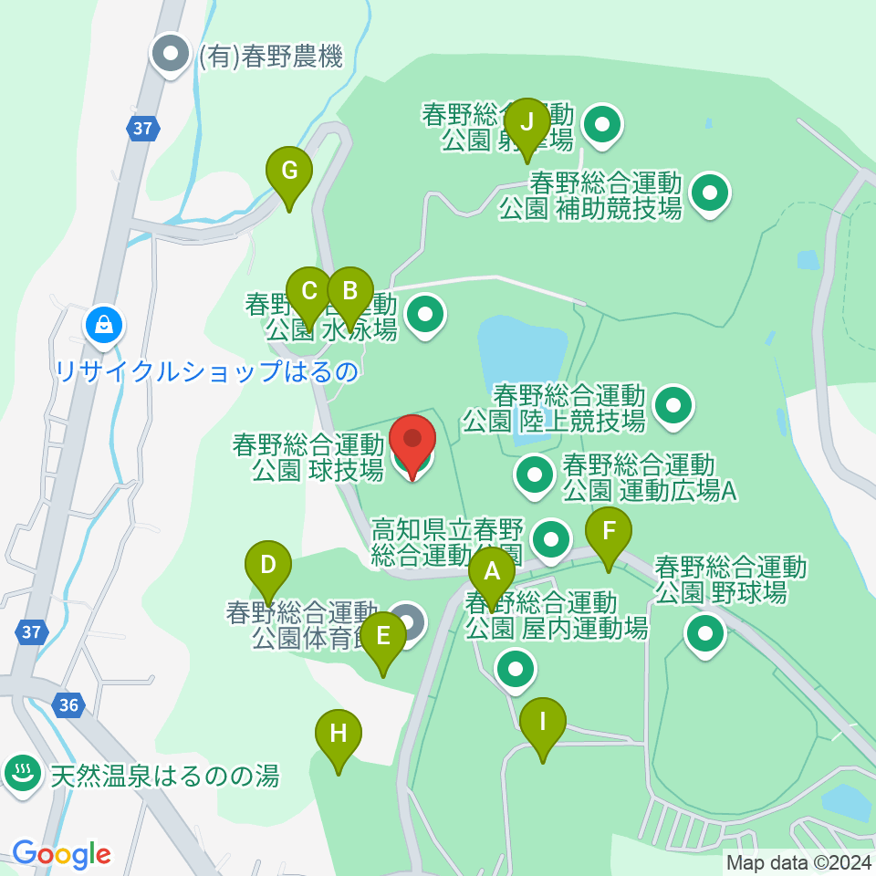 春野総合運動公園球技場周辺の駐車場・コインパーキング一覧地図