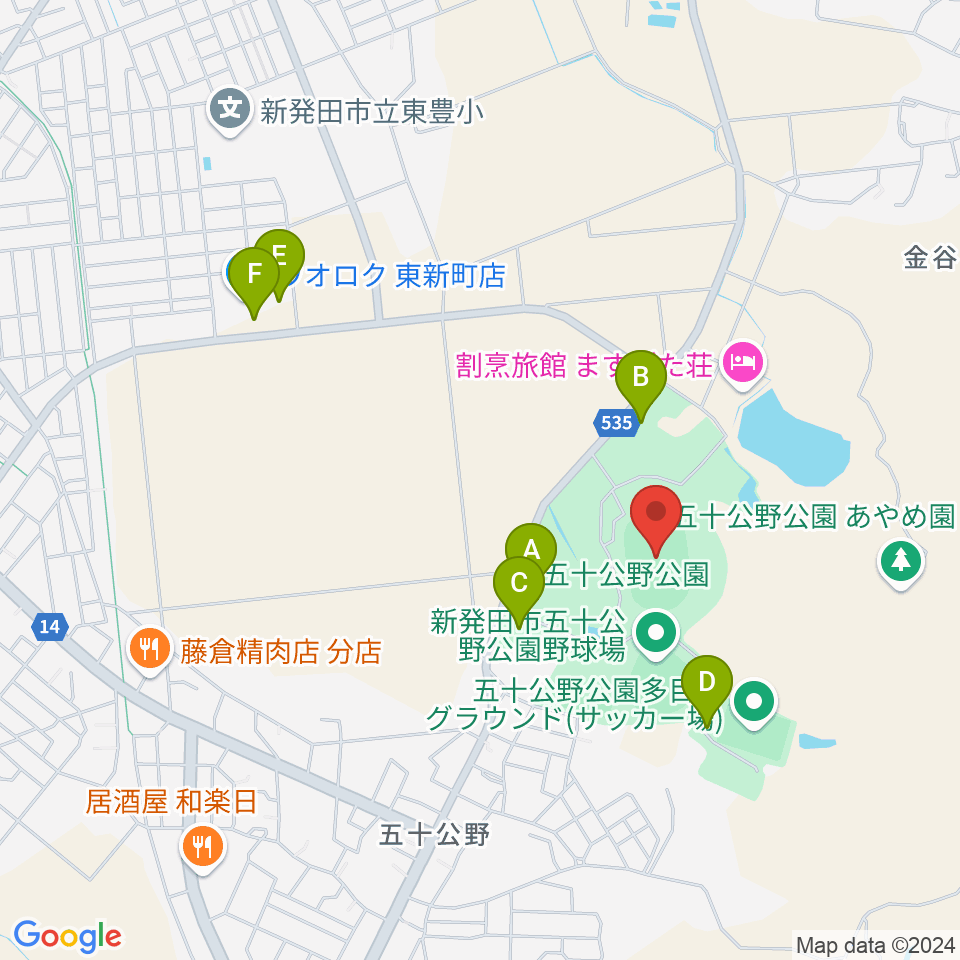 五十公野公園陸上競技場周辺の駐車場・コインパーキング一覧地図