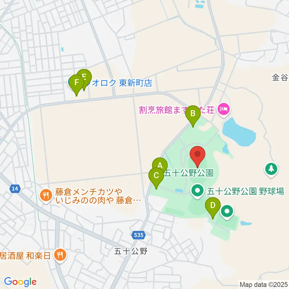 五十公野公園陸上競技場周辺の駐車場・コインパーキング一覧地図