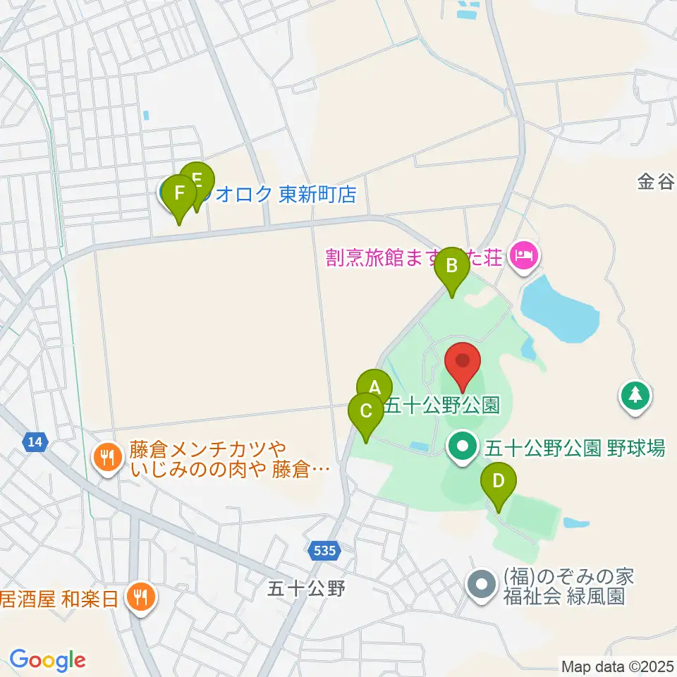 五十公野公園陸上競技場周辺の駐車場・コインパーキング一覧地図