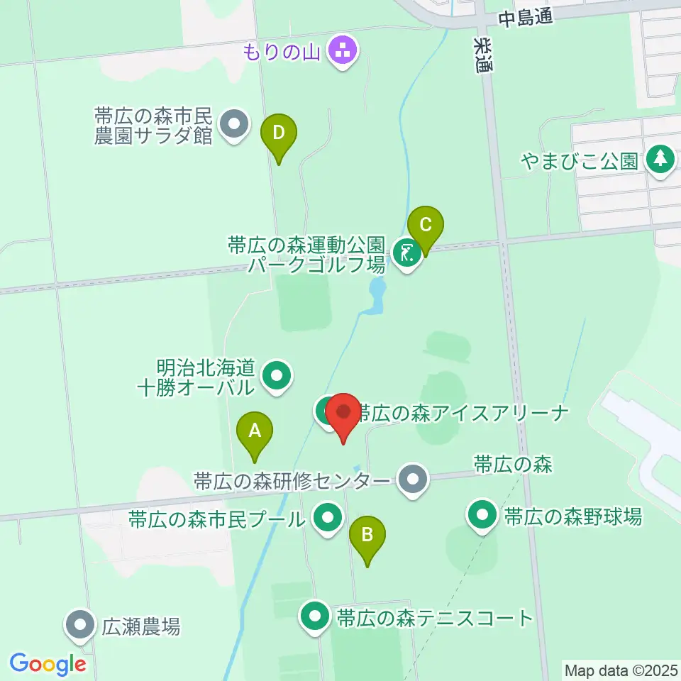 帯広の森アイスアリーナ周辺の駐車場・コインパーキング一覧地図