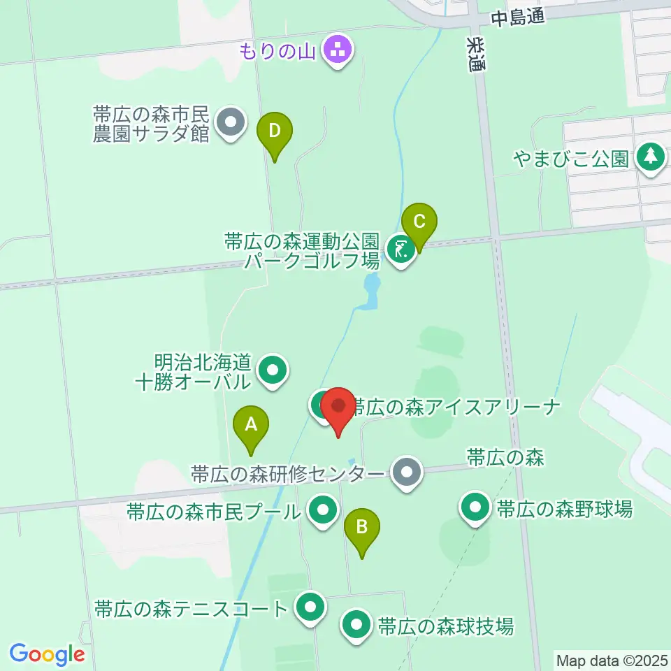 帯広の森アイスアリーナ周辺の駐車場・コインパーキング一覧地図