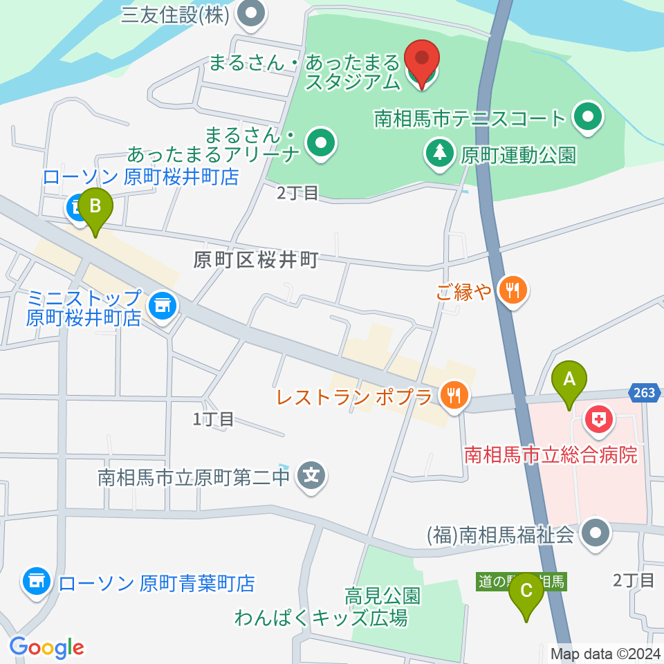 まるさん・あったまるスタジアム周辺の駐車場・コインパーキング一覧地図