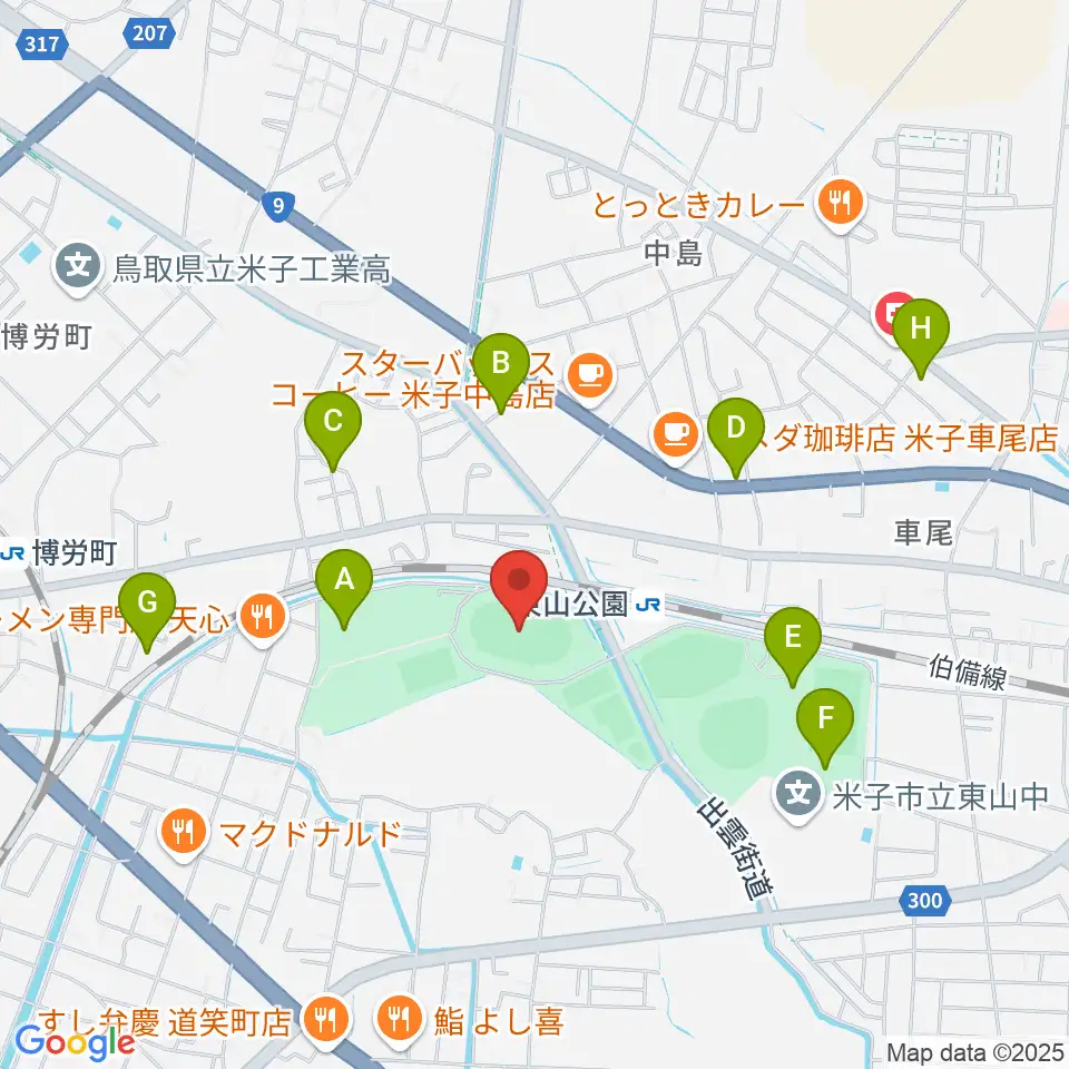 どらドラパーク米子陸上競技場周辺の駐車場・コインパーキング一覧地図