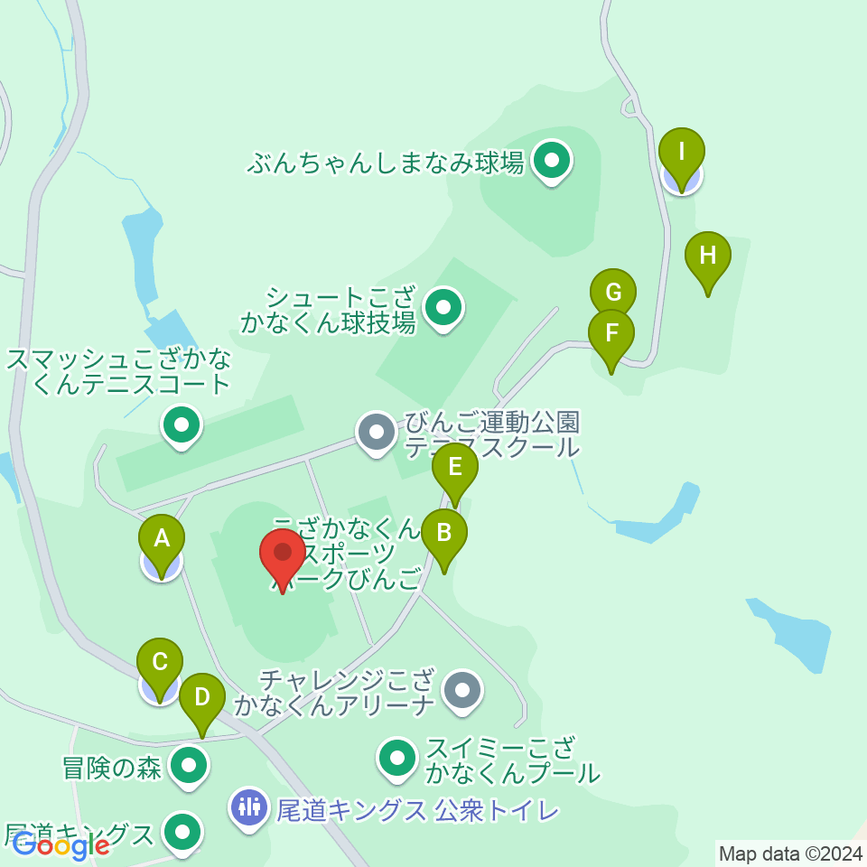 ダッシュこざかなくん陸上競技場周辺の駐車場・コインパーキング一覧地図