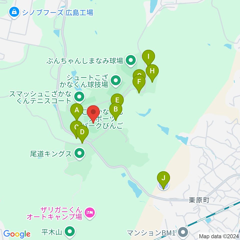 ダッシュこざかなくん陸上競技場周辺の駐車場・コインパーキング一覧地図