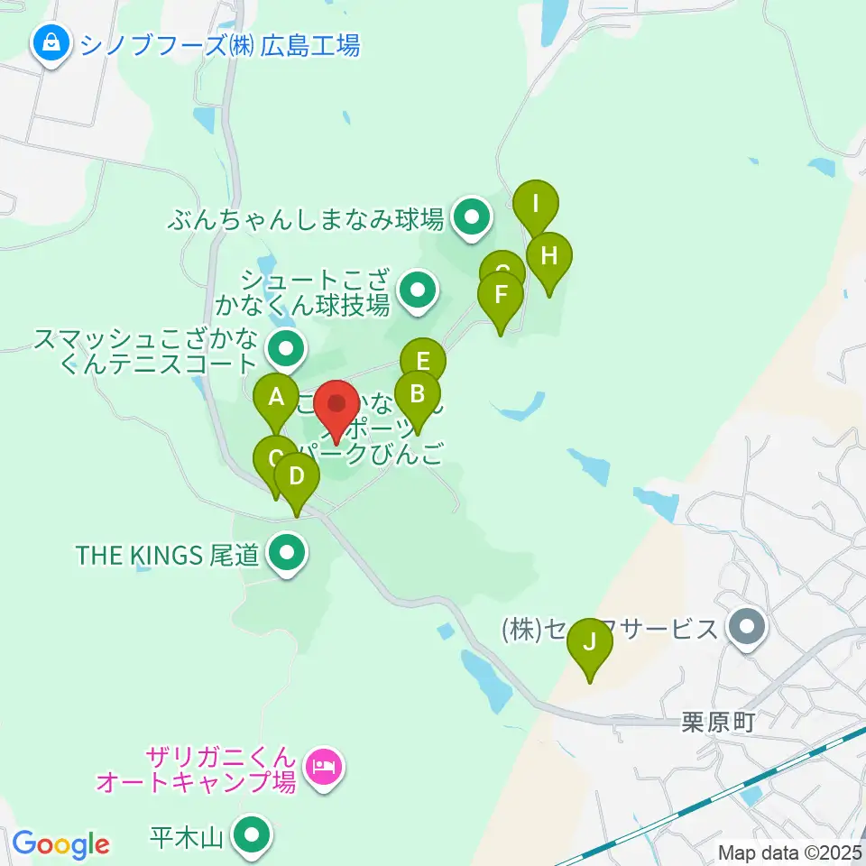 ダッシュこざかなくん陸上競技場周辺の駐車場・コインパーキング一覧地図