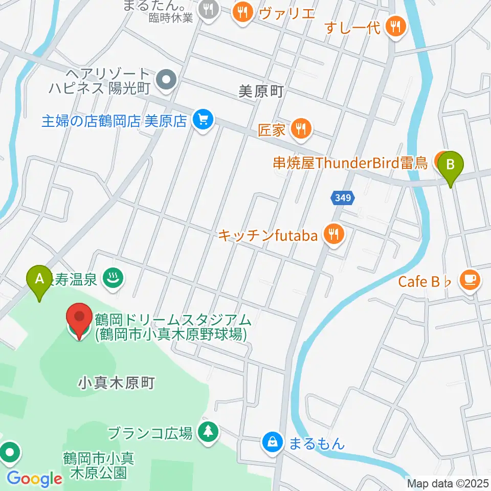 WaTaRaI鶴岡ドリームスタジアム周辺の駐車場・コインパーキング一覧地図