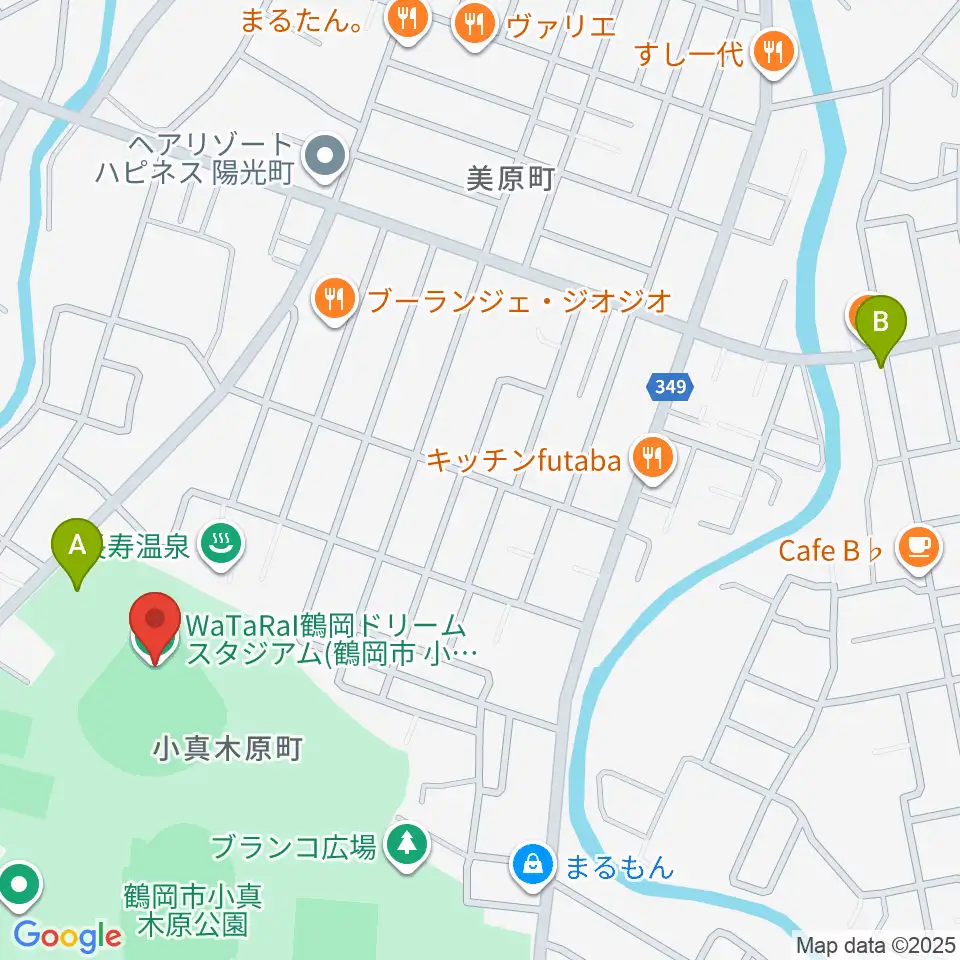WaTaRaI鶴岡ドリームスタジアム周辺の駐車場・コインパーキング一覧地図