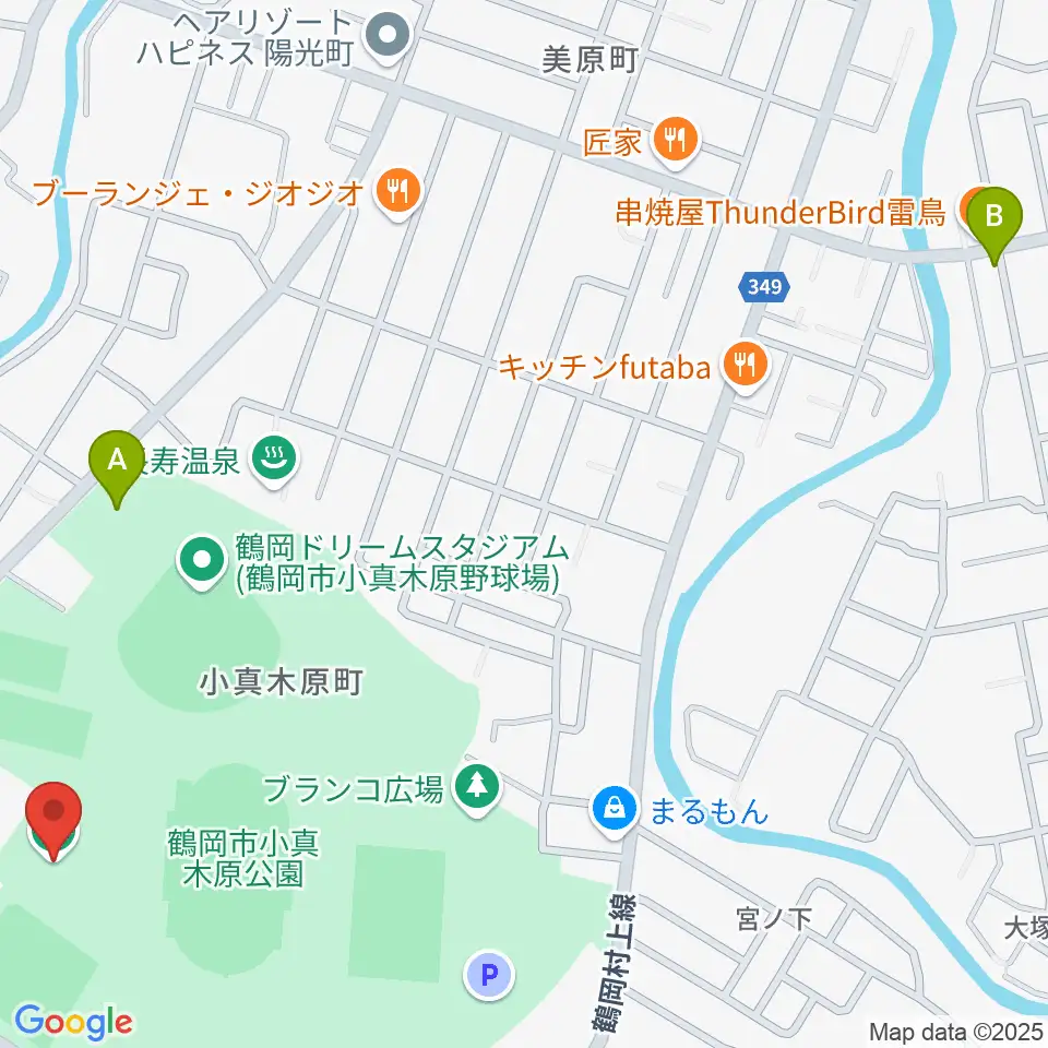 つるしんアリーナ小真木原周辺の駐車場・コインパーキング一覧地図
