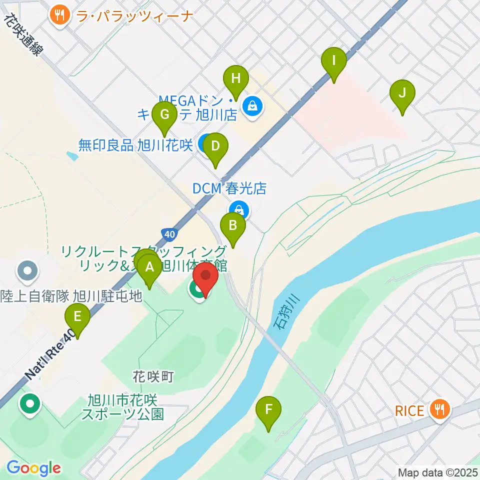 リクルートスタッフィング リック＆スー旭川体育館周辺の駐車場・コインパーキング一覧地図