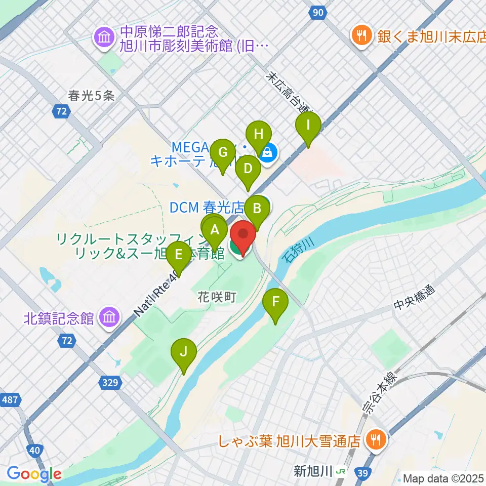リクルートスタッフィング リック＆スー旭川体育館周辺の駐車場・コインパーキング一覧地図