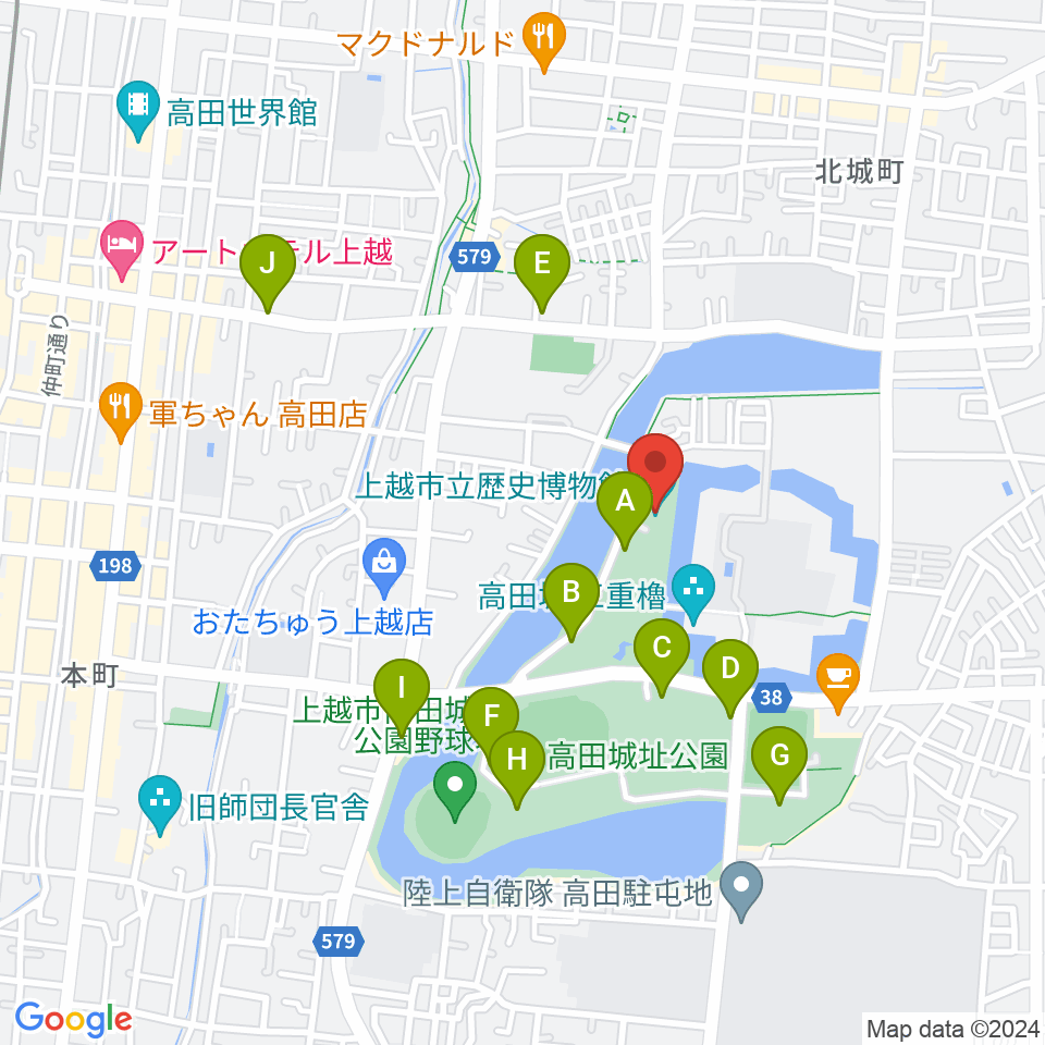 上越市立歴史博物館周辺の駐車場・コインパーキング一覧地図