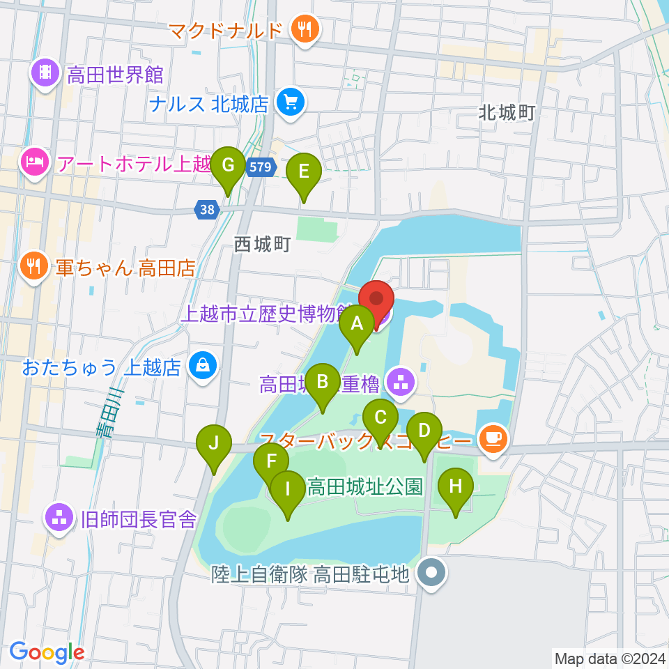 上越市立歴史博物館周辺の駐車場・コインパーキング一覧地図