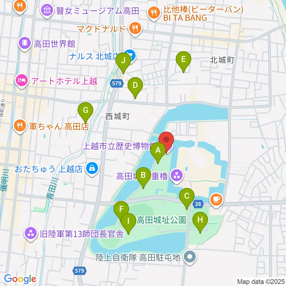 上越市立歴史博物館周辺の駐車場・コインパーキング一覧地図