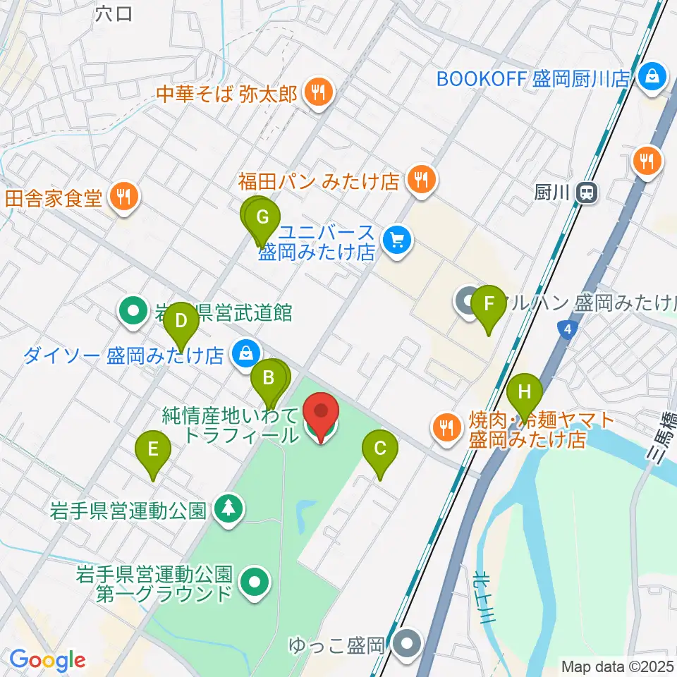 純情産地いわてトラフィール周辺の駐車場・コインパーキング一覧地図