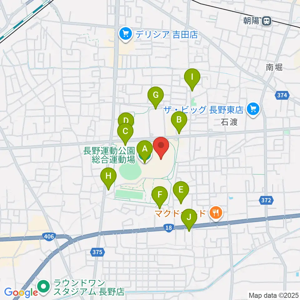 長野市営陸上競技場周辺の駐車場・コインパーキング一覧地図