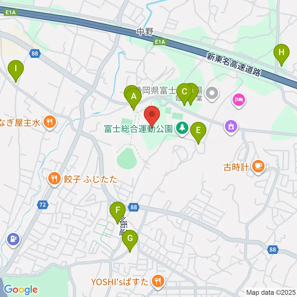 富士総合運動公園陸上競技場周辺の駐車場・コインパーキング一覧地図