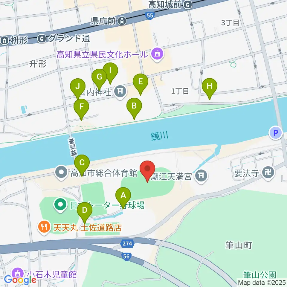 りょうまスタジアム周辺の駐車場・コインパーキング一覧地図