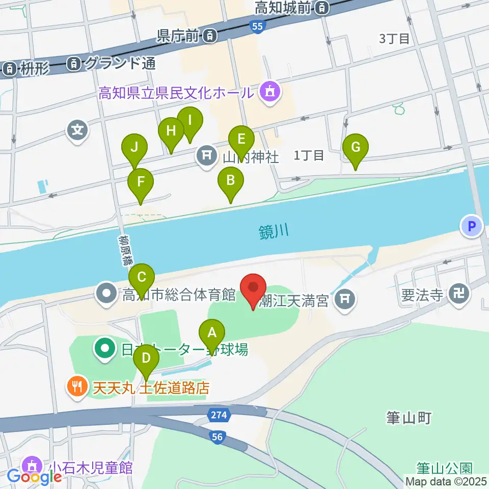 りょうまスタジアム周辺の駐車場・コインパーキング一覧地図