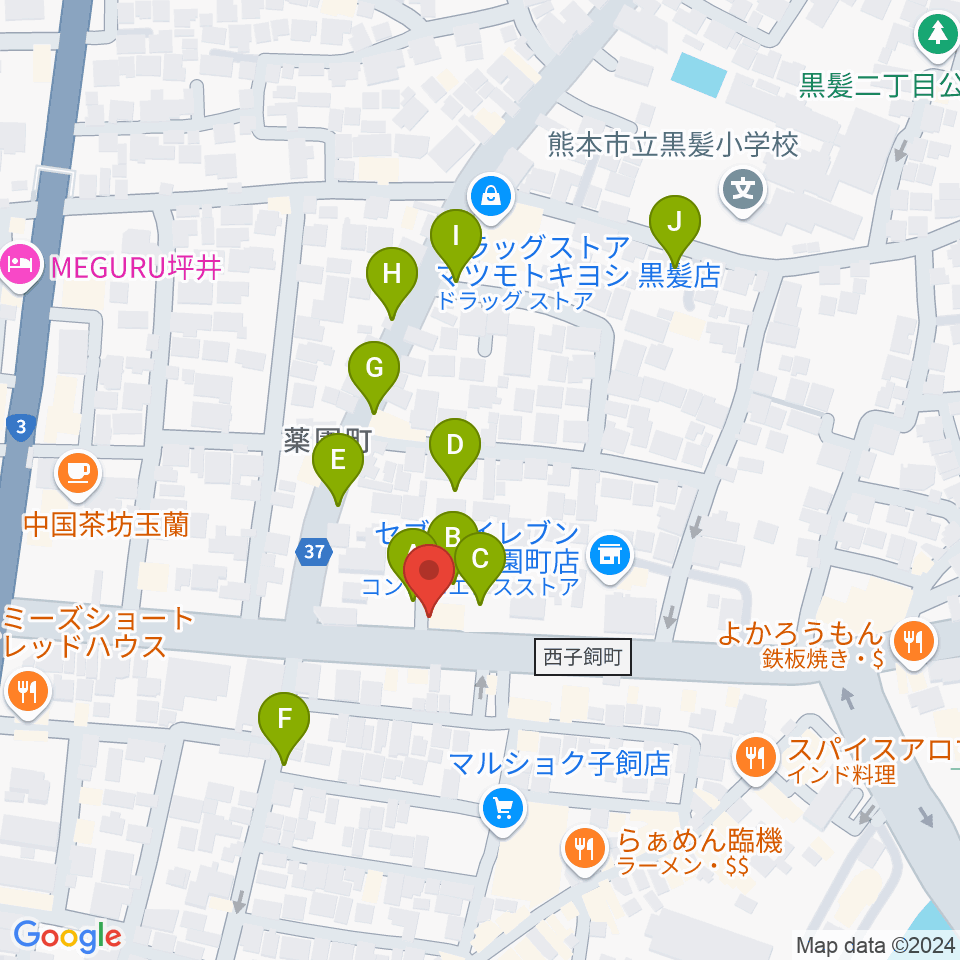 ロック会館周辺の駐車場・コインパーキング一覧地図