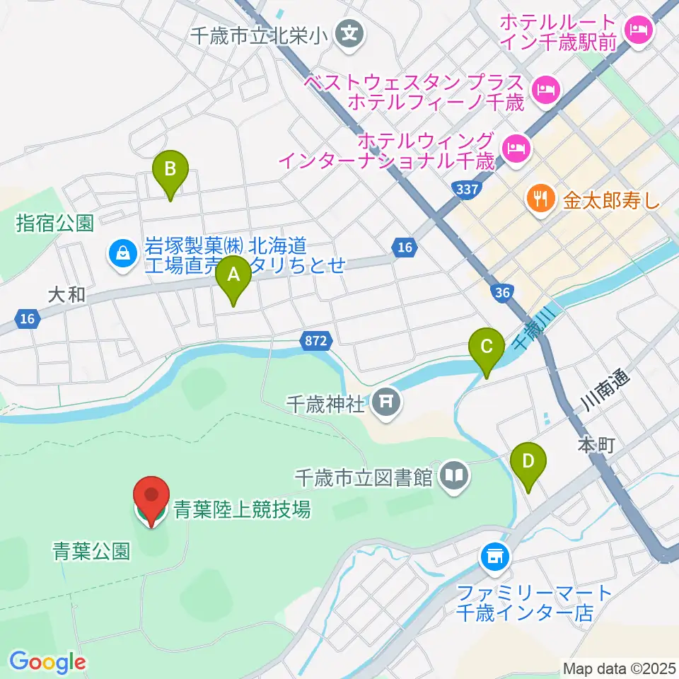 青葉陸上競技場周辺の駐車場・コインパーキング一覧地図