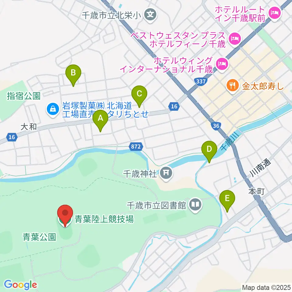 青葉陸上競技場周辺の駐車場・コインパーキング一覧地図